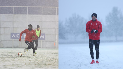 Sivasspor kar eşliğinde Erokspor maçına hazırlandı