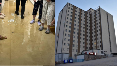 Yeni açılan KYK yurdunda su baskını