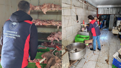Skandal görüntülerin adresi Çanakkale: Bakanlıktan onay almadan uygunsuz şartlarda et işlediler