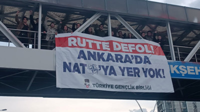 TGB'den NATO Genel Sekreteri Rutte'ye pankartlı karşılama