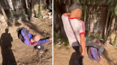Sokakta uyuyan yaşlı adamı tekmeleyip videoya çektiler: 2 şüpheli gözaltında