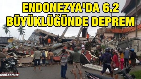 Endonezya'da 6.2 büyüklüğünde deprem