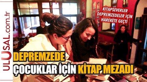 Depremzede çocuklar için  kitap mezadı düzenlendi