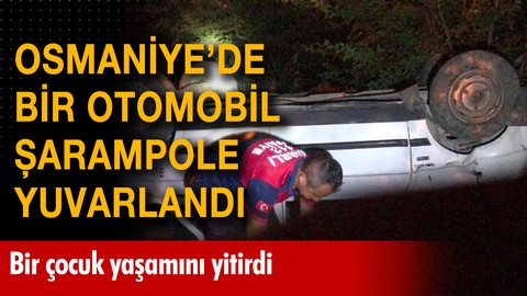 Osmaniye'de otomobil şarampole yuvarlandı