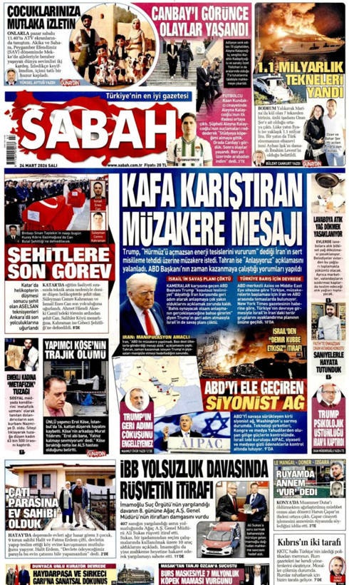 Gazete manşetleri 24 Mart Salı - Resim: 2