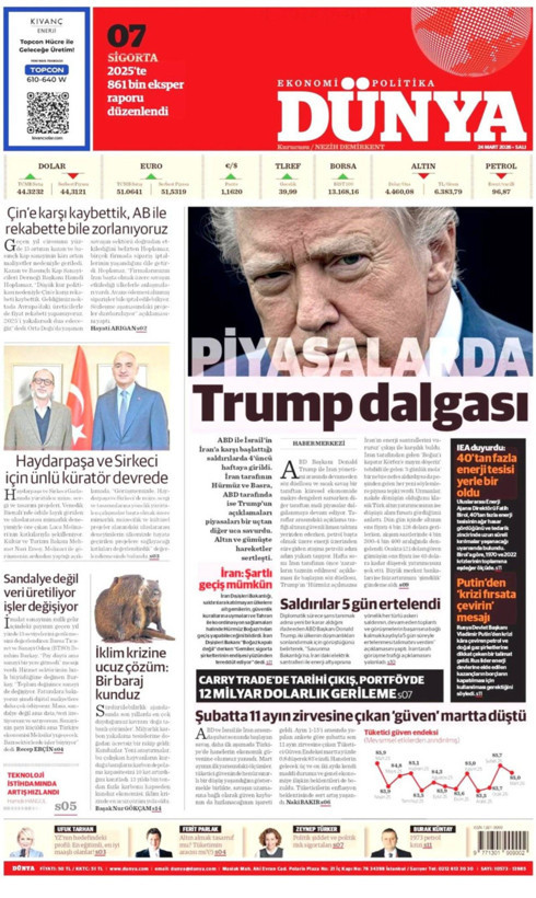 Gazete manşetleri 24 Mart Salı - Resim: 10