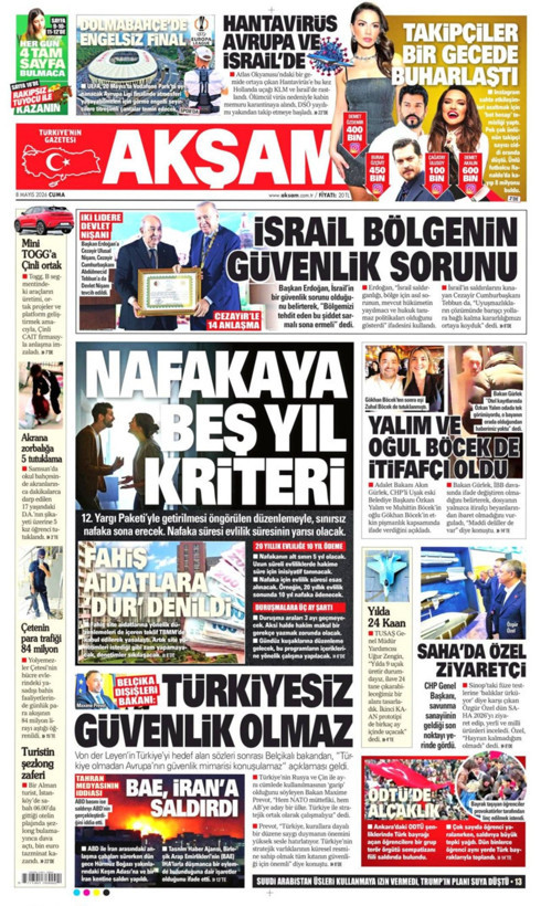 Gazete manşetleri 8 Mayıs Cuma - Resim: 9