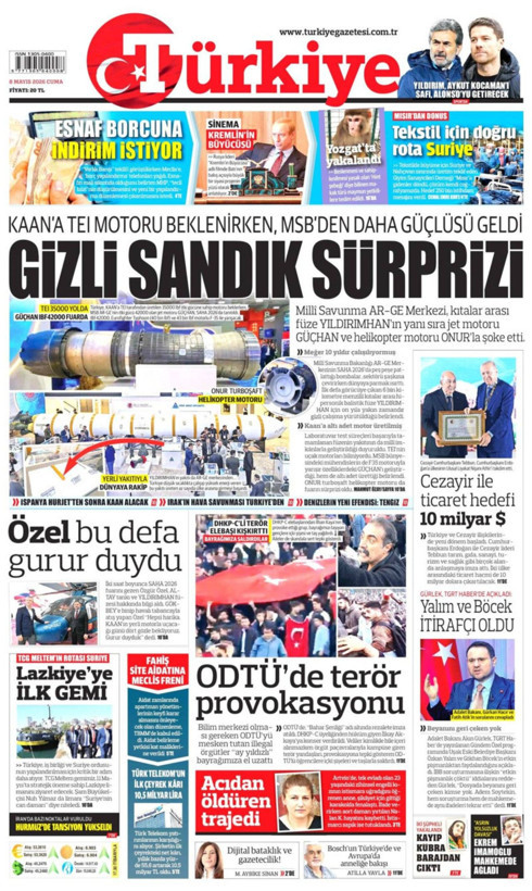 Gazete manşetleri 8 Mayıs Cuma - Resim: 10