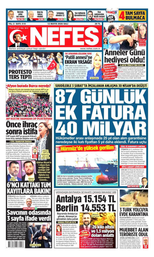 Gazete manşetleri 12 Mayıs Salı - Resim: 25
