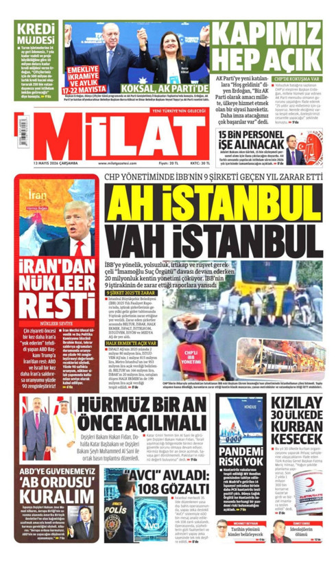 Gazete manşetleri 13 Mayıs Çarşamba - Resim: 13