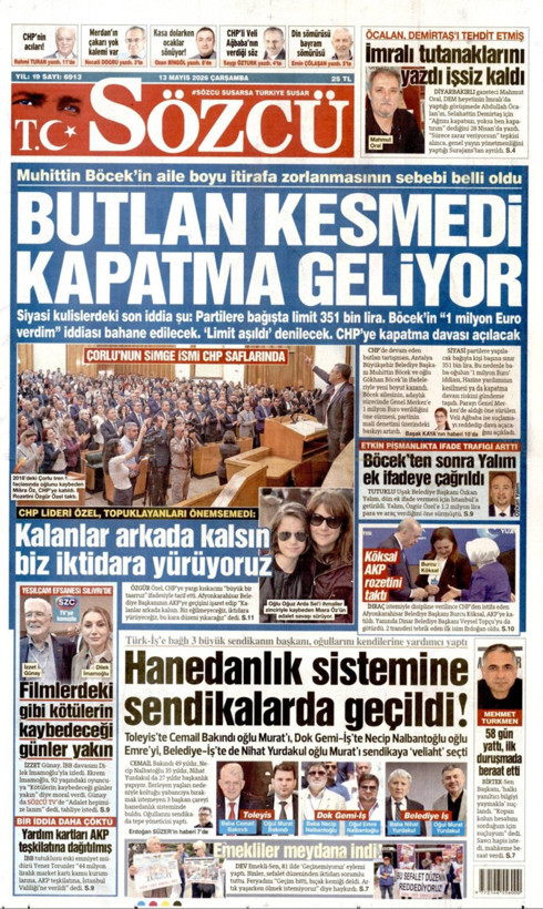 Gazete manşetleri 13 Mayıs Çarşamba - Resim: 3