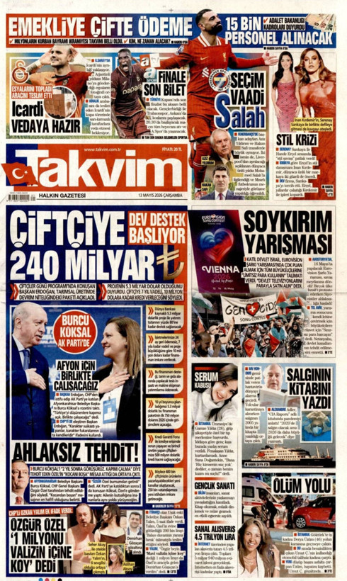 Gazete manşetleri 13 Mayıs Çarşamba - Resim: 15