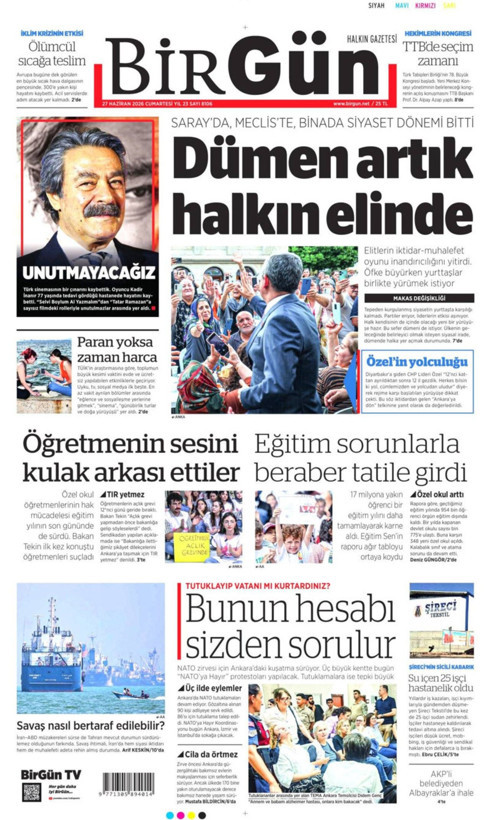 Gazete manşetleri 27 Haziran Cumartesi - Resim: 24