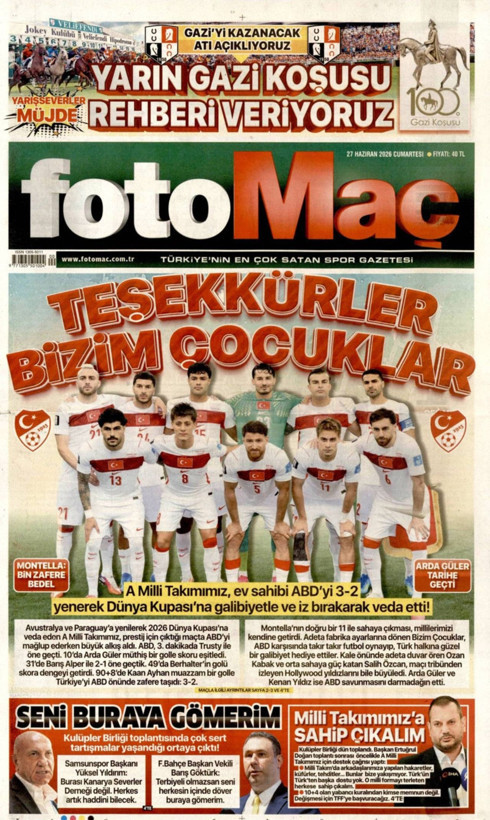 Gazete manşetleri 27 Haziran Cumartesi - Resim: 23
