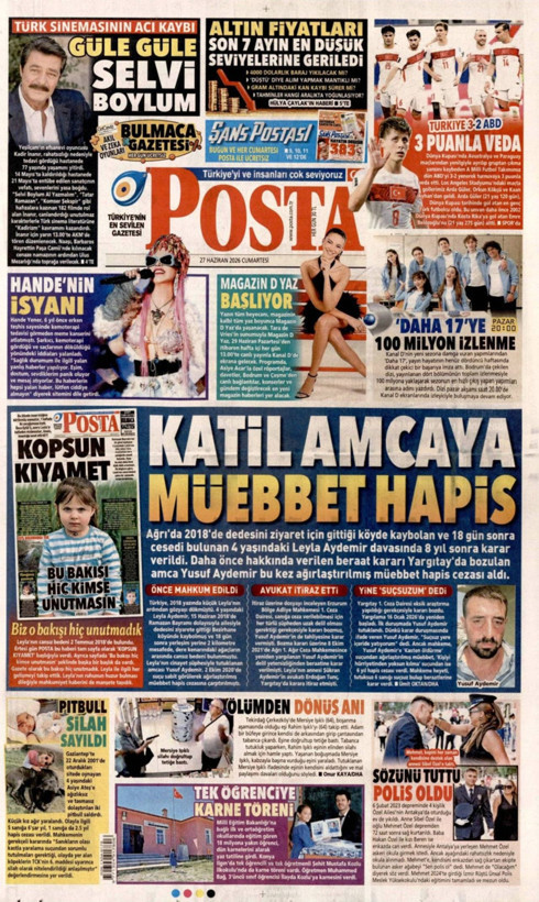 Gazete manşetleri 27 Haziran Cumartesi - Resim: 18