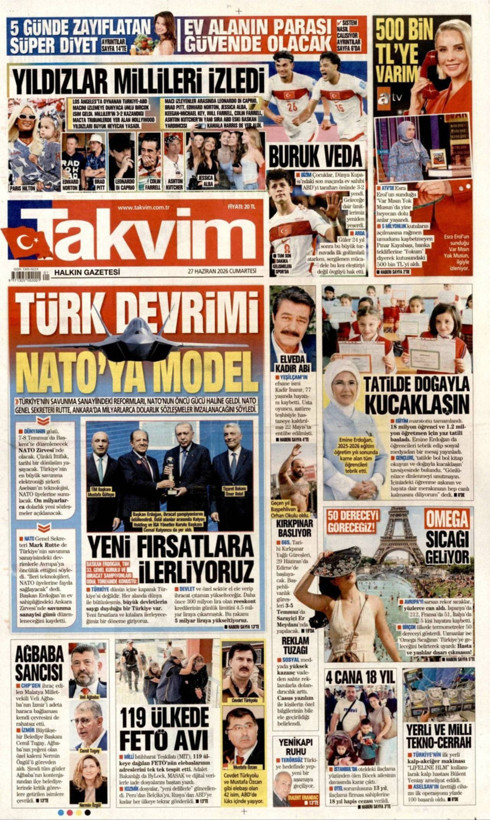 Gazete manşetleri 27 Haziran Cumartesi - Resim: 17