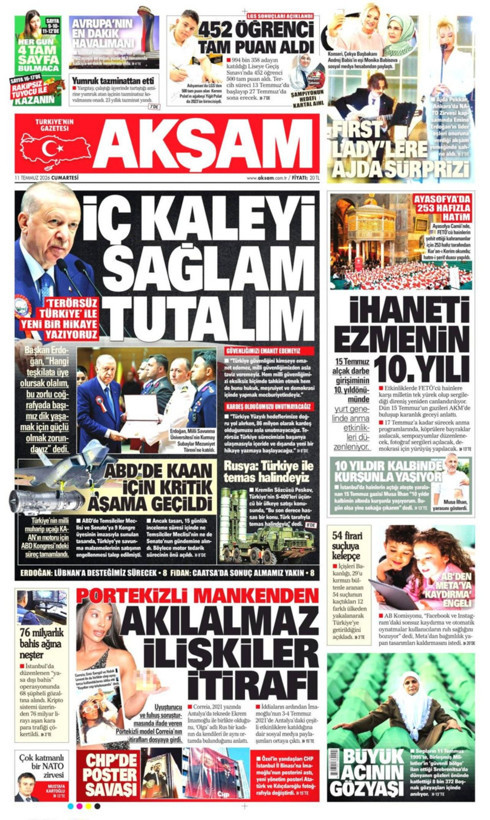 Gazete manşetleri 11 Temmuz Cumartesi - Resim: 9