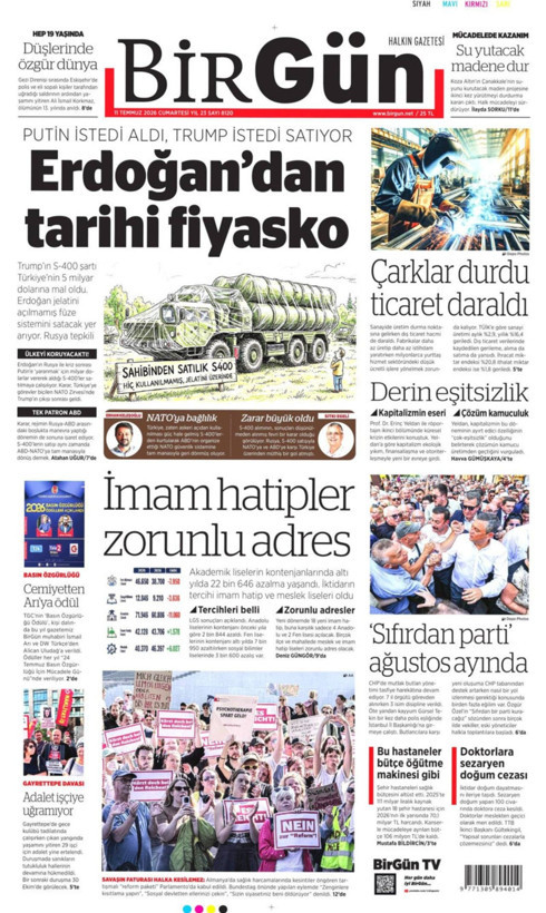 Gazete manşetleri 11 Temmuz Cumartesi - Resim: 22