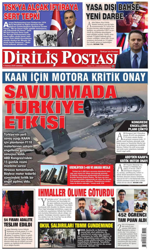 Gazete manşetleri 11 Temmuz Cumartesi - Resim: 14