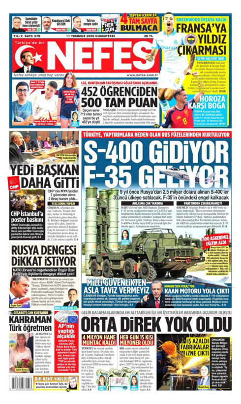 Gazete manşetleri 11 Temmuz Cumartesi - Resim: 30