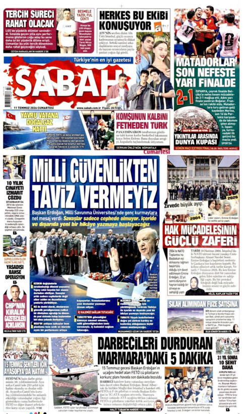 Gazete manşetleri 11 Temmuz Cumartesi - Resim: 2