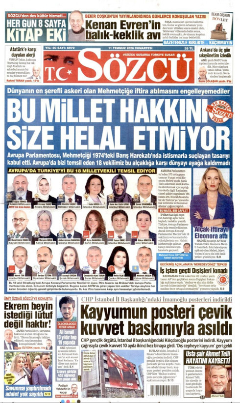 Gazete manşetleri 11 Temmuz Cumartesi - Resim: 3