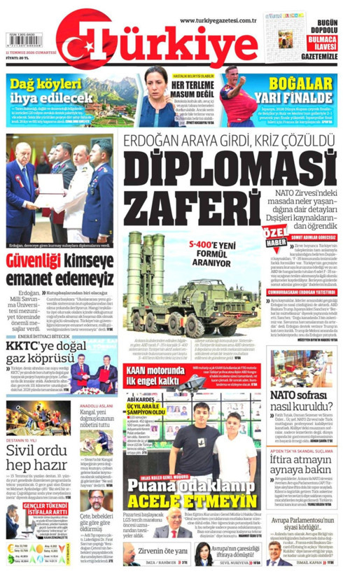 Gazete manşetleri 11 Temmuz Cumartesi - Resim: 11