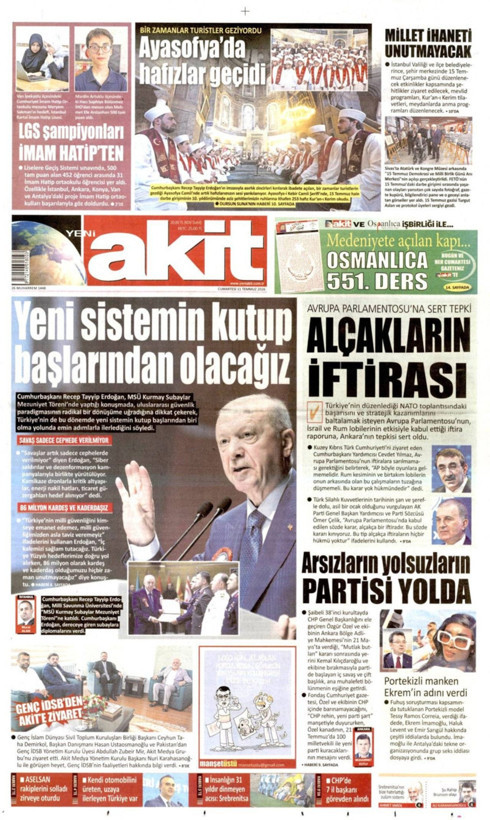 Gazete manşetleri 11 Temmuz Cumartesi - Resim: 15
