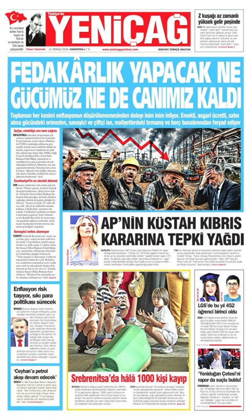 Gazete manşetleri 11 Temmuz Cumartesi - Resim: 13