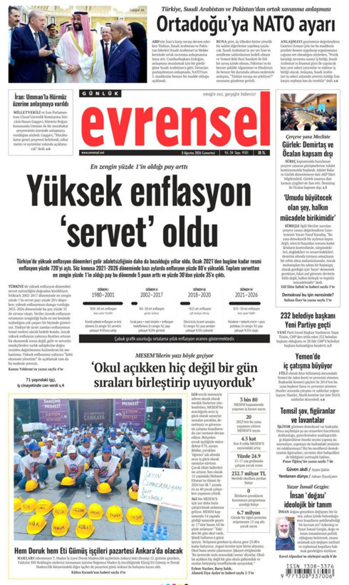 Gazete manşetleri 8 Ağustos Cumartesi - Resim: 12
