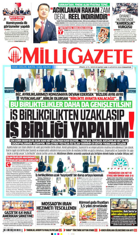Gazete manşetleri 8 Ağustos Cumartesi - Resim: 5