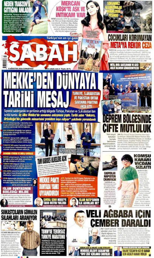 Gazete manşetleri 8 Ağustos Cumartesi - Resim: 2