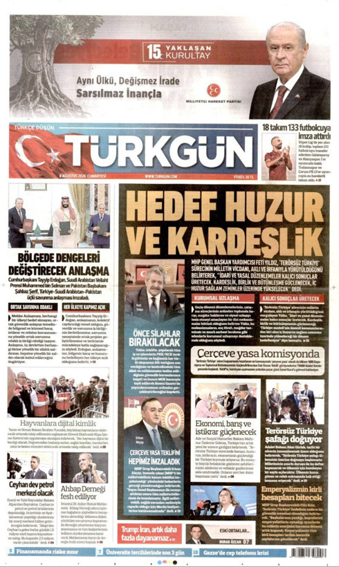 Gazete manşetleri 8 Ağustos Cumartesi - Resim: 6