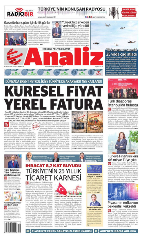Gazete manşetleri 15 Ağustos Cumartesi - Resim: 22