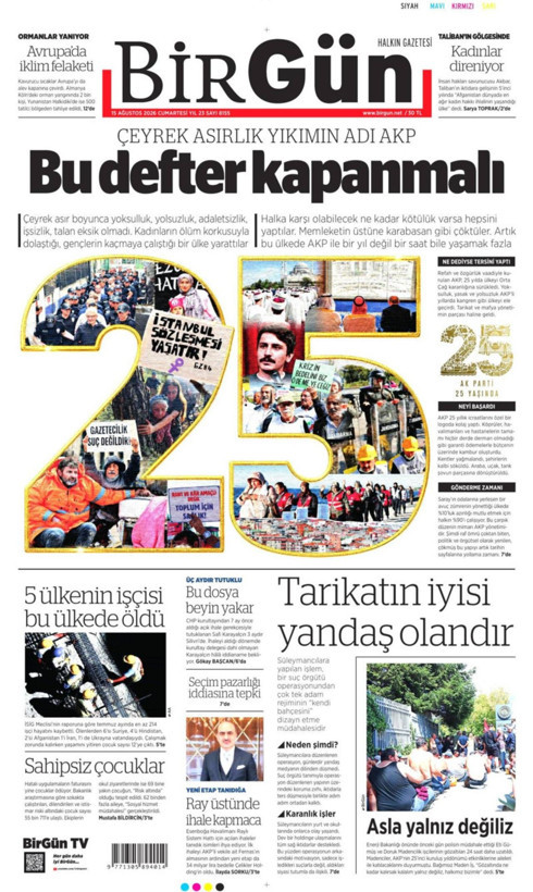 Gazete manşetleri 15 Ağustos Cumartesi - Resim: 26