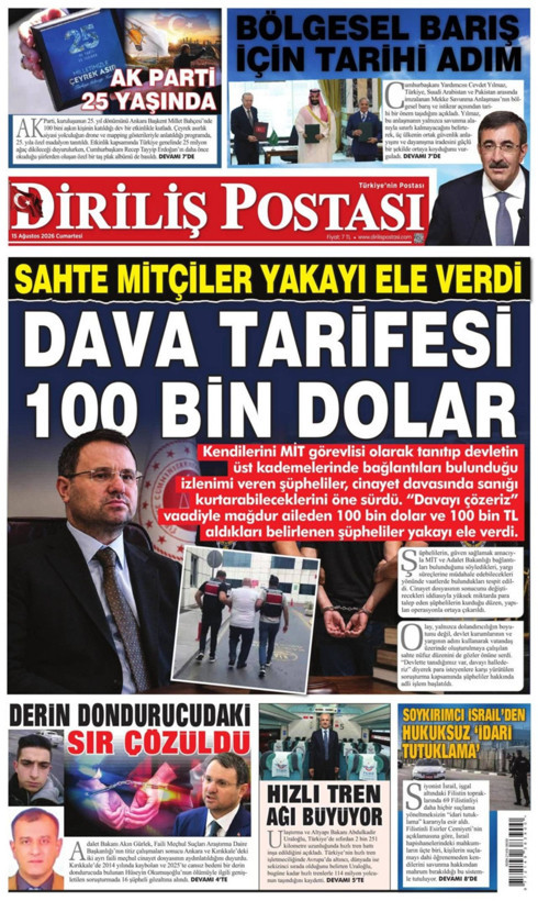 Gazete manşetleri 15 Ağustos Cumartesi - Resim: 13