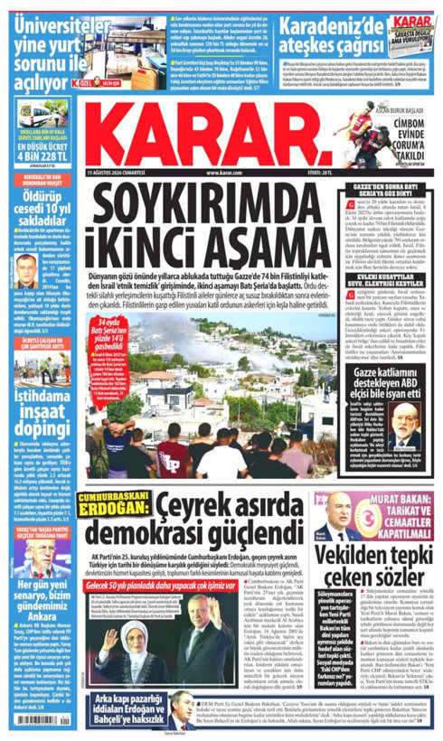 Gazete manşetleri 15 Ağustos Cumartesi - Resim: 7