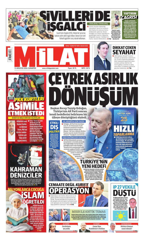 Gazete manşetleri 15 Ağustos Cumartesi - Resim: 12