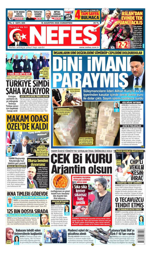 Gazete manşetleri 15 Ağustos Cumartesi - Resim: 28