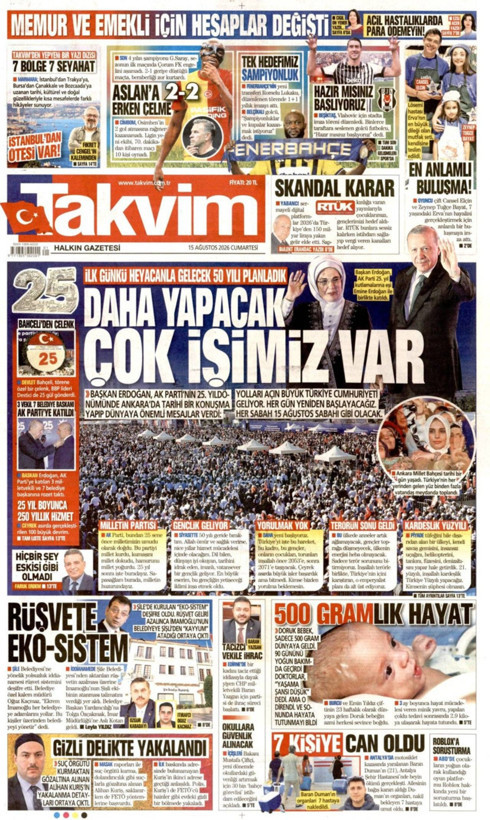Gazete manşetleri 15 Ağustos Cumartesi - Resim: 17