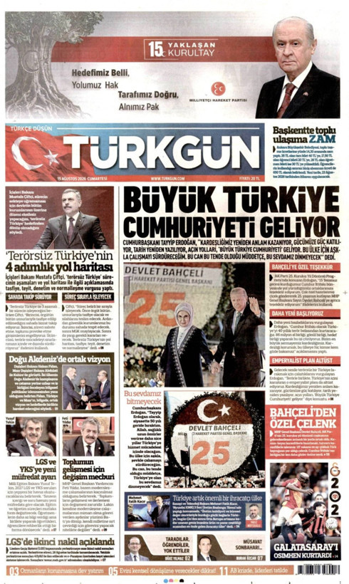 Gazete manşetleri 15 Ağustos Cumartesi - Resim: 6