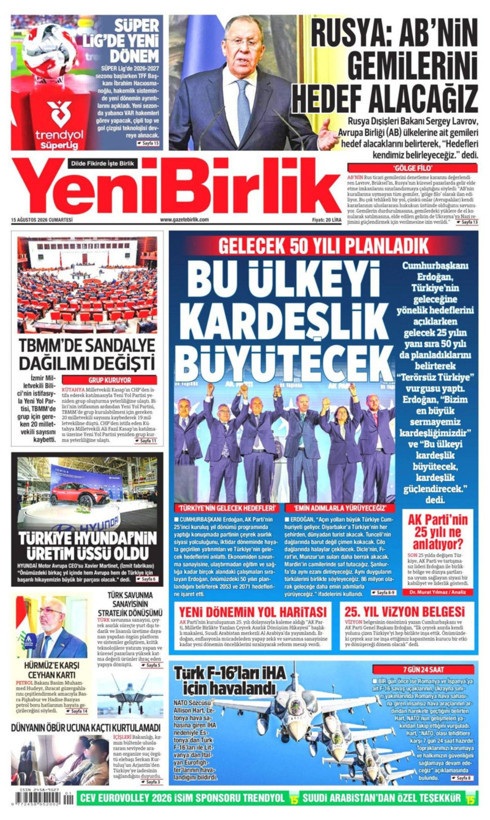 Gazete manşetleri 15 Ağustos Cumartesi - Resim: 21