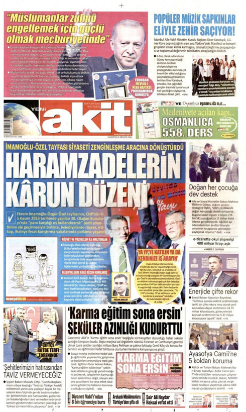 Gazete manşetleri 29 Ağustos Cumartesi - Resim: 16