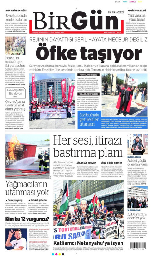 Gazete manşetleri 26 Eylül Cumartesi - Resim: 24