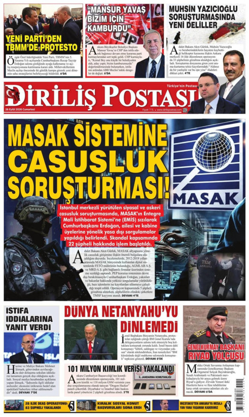 Gazete manşetleri 26 Eylül Cumartesi - Resim: 13