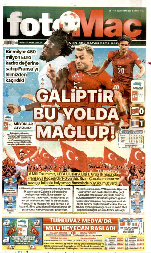 Gazete manşetleri 26 Eylül Cumartesi - Resim: 23