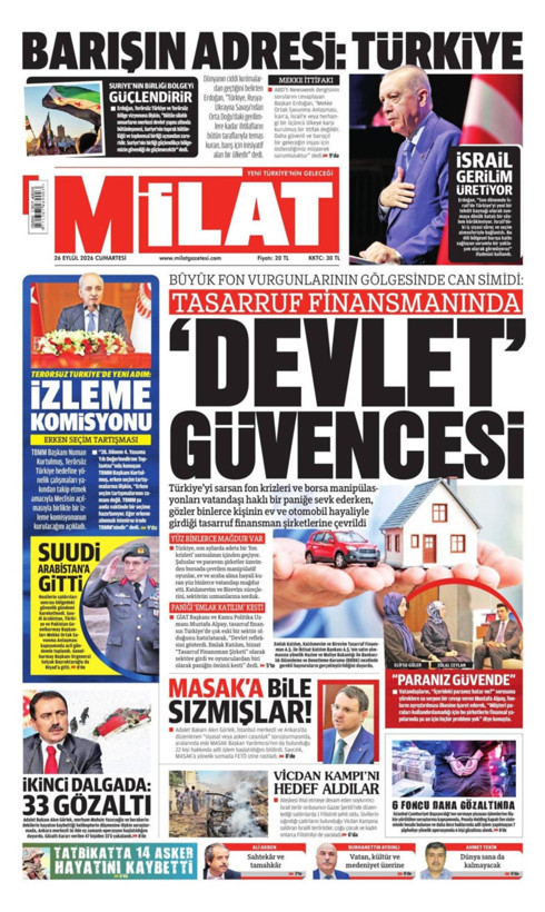 Gazete manşetleri 26 Eylül Cumartesi - Resim: 14