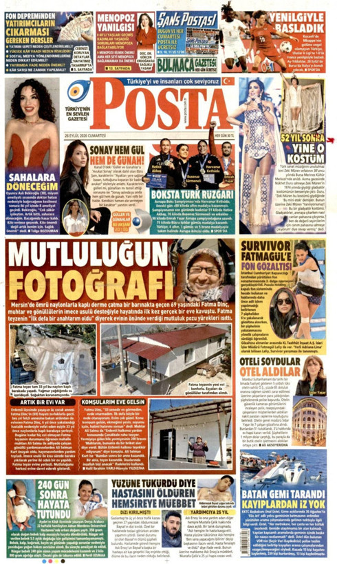 Gazete manşetleri 26 Eylül Cumartesi - Resim: 18