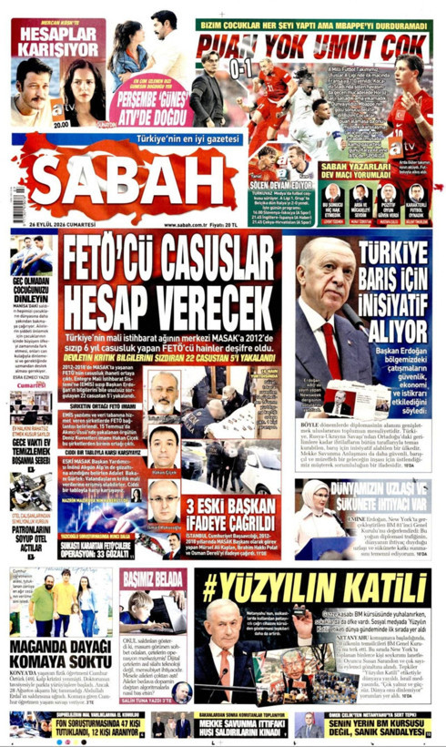 Gazete manşetleri 26 Eylül Cumartesi - Resim: 2
