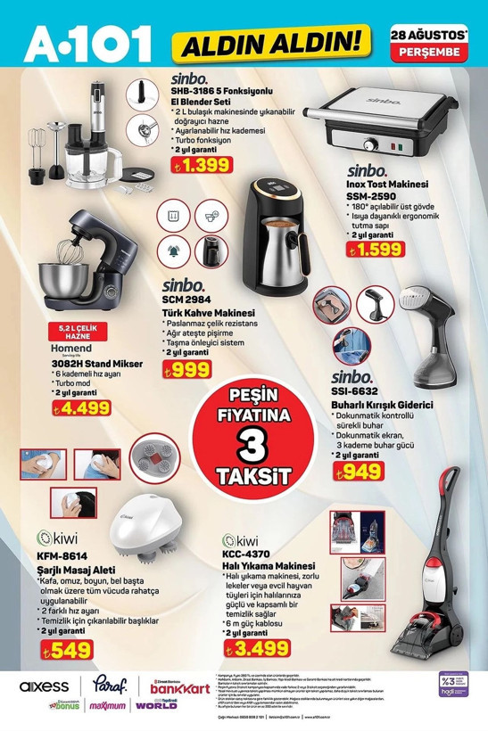 A101 28 Ağustos kataloğu yayınlandı: Halı yıkama makinesi ve daha fazlası! - Resim: 9